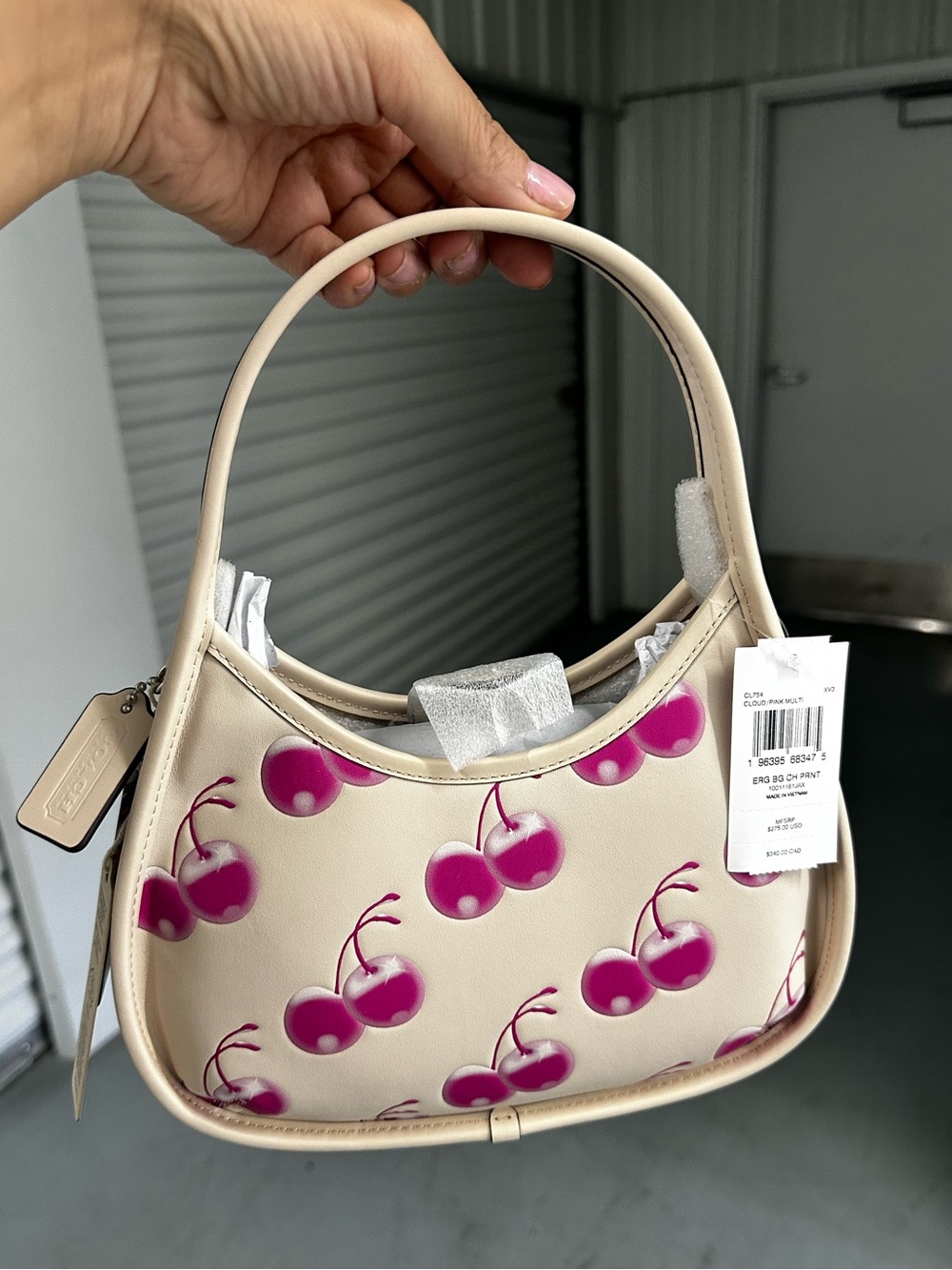 Coach ergo pink Cherry Print Shoulder Bag